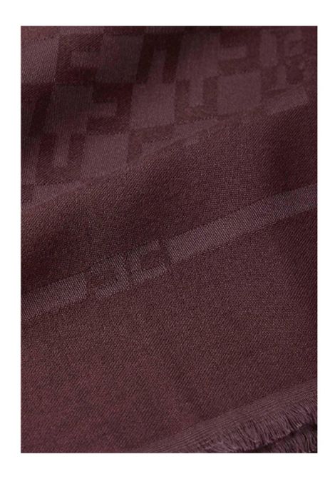 Sciarpa ELISABETTA FRANCHI donna SC10F56 Bordeaux bordi sfrangiati all over ogo quadrato ELISABETTA FRANCHI | Sciarpe | SC10F56EA4